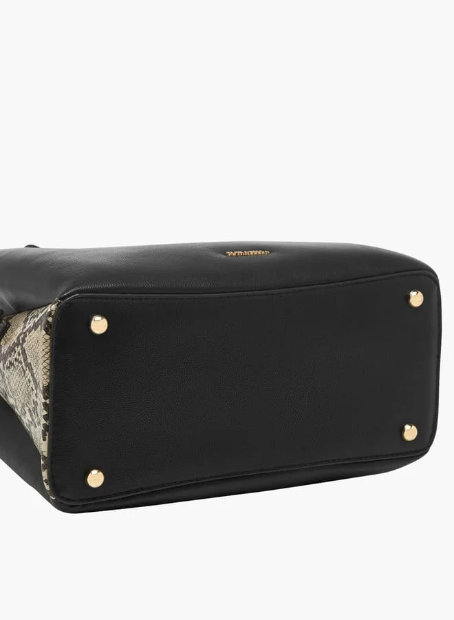 فلورا بيلا من شو إكسبرس Women Animal Print Tote Bag with Adjustable Strap and Zip Closure