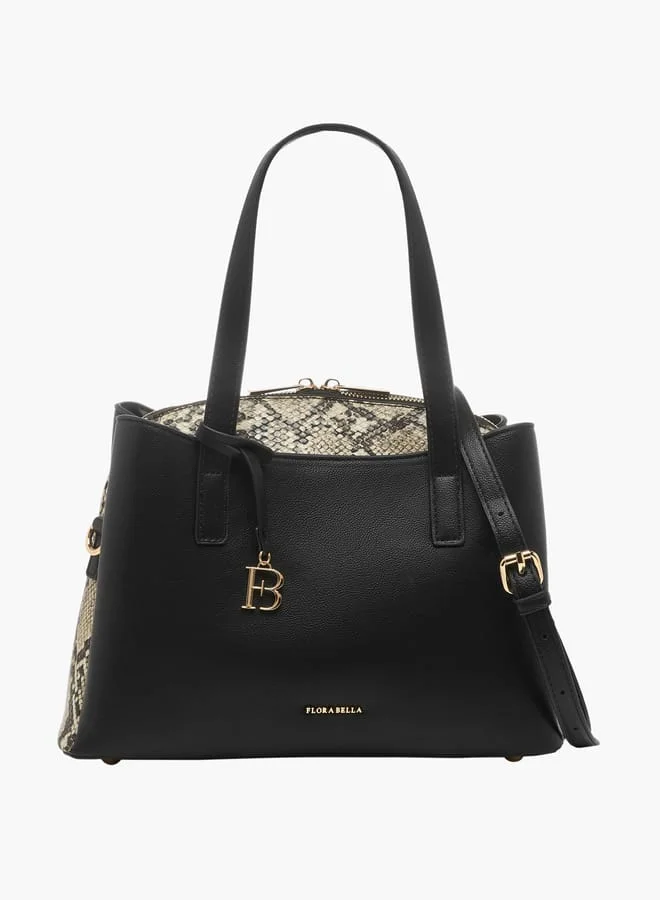 فلورا بيلا من شو إكسبرس Women Animal Print Tote Bag with Adjustable Strap and Zip Closure