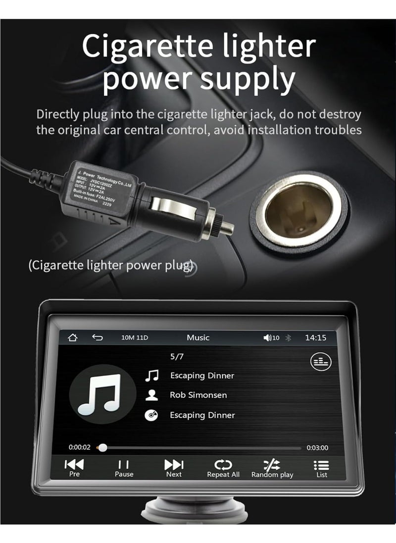 IISE - 7 Inches Portable Wireless Apple Carplay and Android Auto Car Radio Stereo,IPS Touchscreen Multimedia Player & Bluetooth 5.0 Audio Hands Free Calling, Mirror Link/GPS/Siri - Image 1
