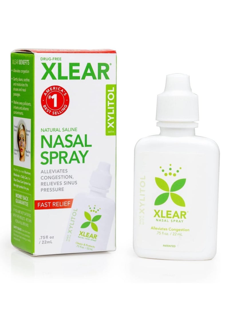 Xlear Natural Saline Nasal Spray, 0.75 fl oz (22 ml)