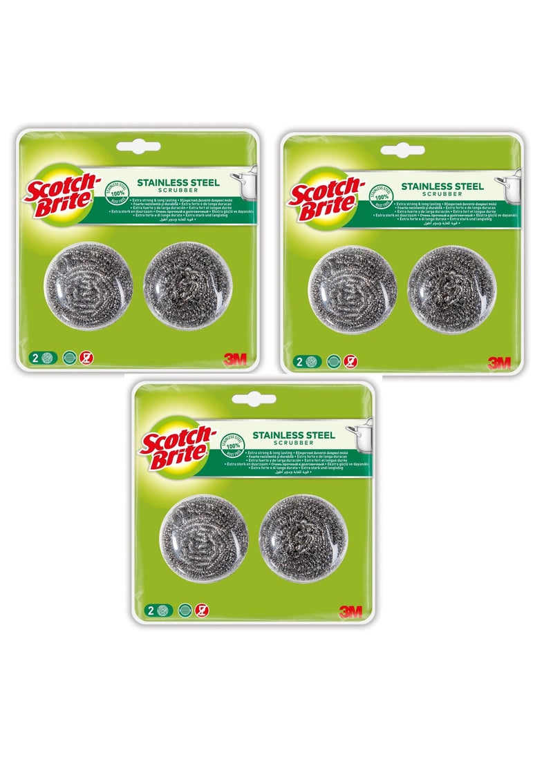 Scotch  Scotch Brite Stainless Steel Spiral 2 Pieces Each Pack of 3  - Image 1
