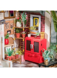 Rolife Miniature Diy Miniature Dollhouse With Furniture Set With LedTiny Building House KitWooden Greenhouse KitsBest Gift For KidsEmilyS Flower Shop  - Image 5