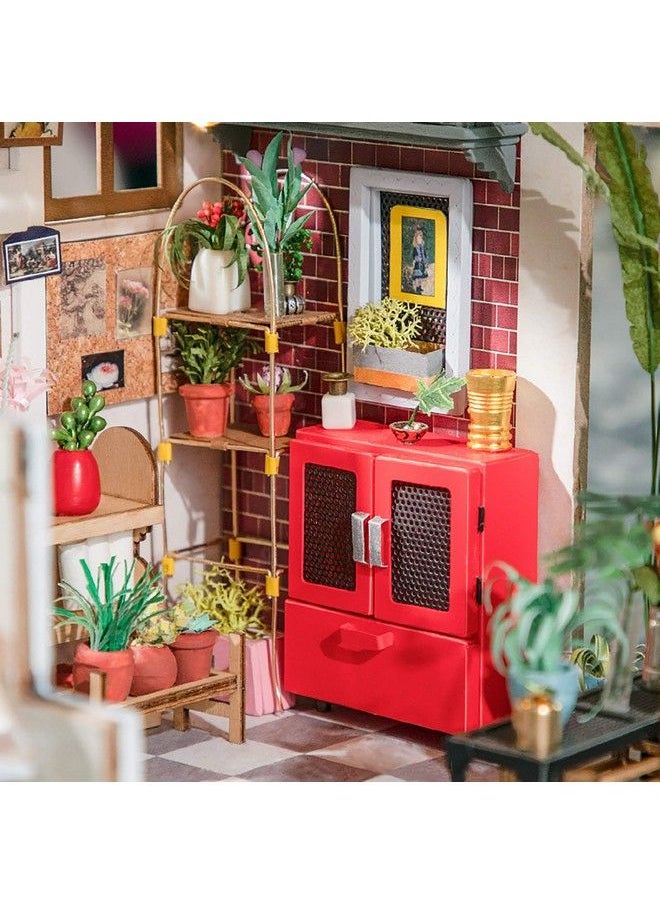 Rolife - Miniature Diy Miniature Dollhouse With Furniture Set With LedTiny Building House KitWooden Greenhouse KitsBest Gift For KidsEmilyS Flower Shop - Image 1