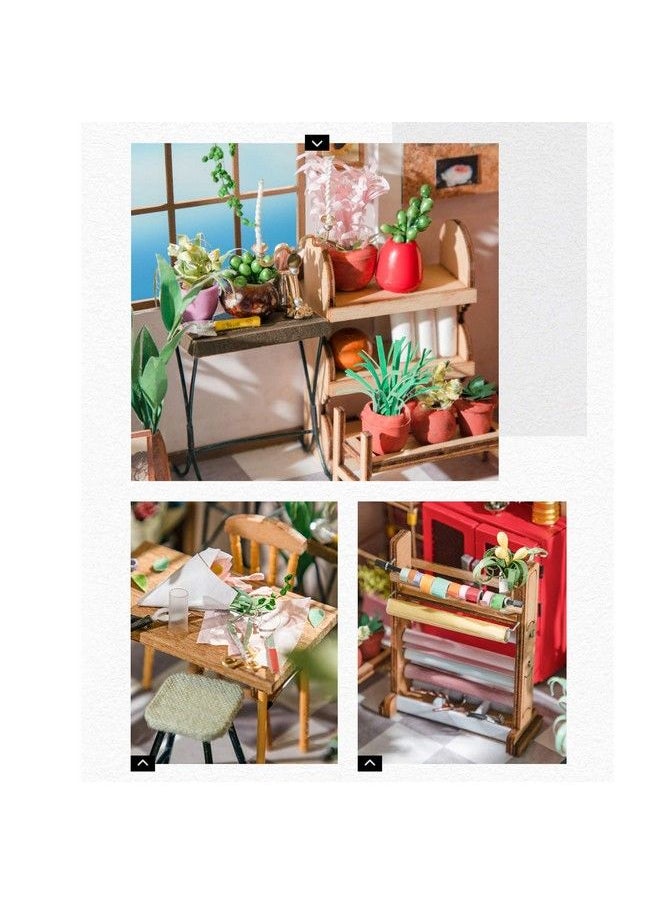 Rolife - Miniature Diy Miniature Dollhouse With Furniture Set With LedTiny Building House KitWooden Greenhouse KitsBest Gift For KidsEmilyS Flower Shop - Image 1