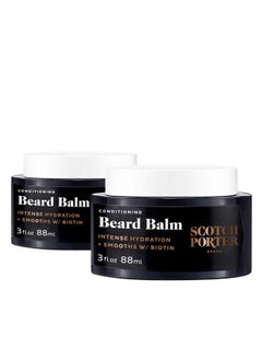 Conditioning Beard Balm Twin Pack - Smooth, Shape, Moisturize & Soften Coarse, Dry Hair While Encouraging Growth For A Fuller/Healthier-Looking Beard - Original Scent, Two 3 Oz. Jars