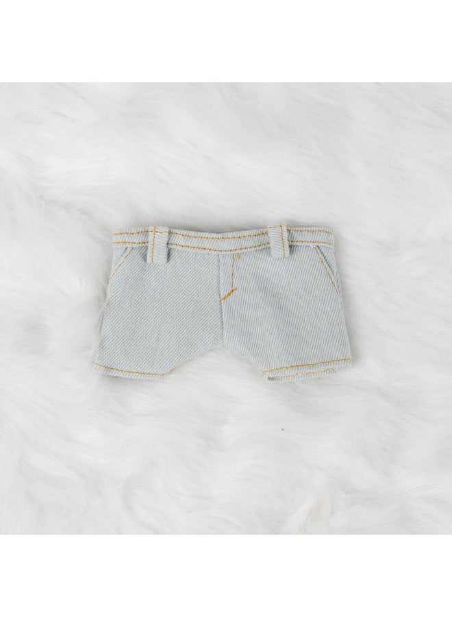 10cm Doll 20cm Cotton Doll Trousers Suit Denim Coat Pants Cotton Doll Clothes-Specifications:10cm-color:Light Blue Denim Trousers - Image 1