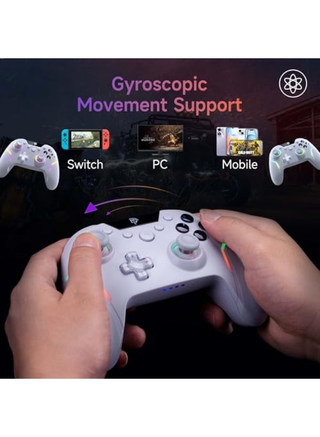 وحدة تحكم الألعاب اللاسلكية EasySMX X20 مع إضاءة RGB خلفية، عصا تأثير قاعة بمرحلتين، معدل استطلاع 1000 هرتز، جيروسكوب 6 محاور على منصات متعددة، أزرار ميكانيكية - متوافقة مع PC/Switch/Steam/Android - Image 5