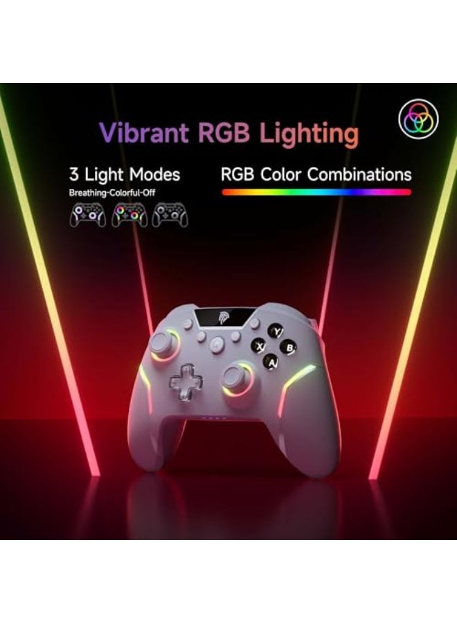 وحدة تحكم الألعاب اللاسلكية EasySMX X20 مع إضاءة RGB خلفية، عصا تأثير قاعة بمرحلتين، معدل استطلاع 1000 هرتز، جيروسكوب 6 محاور على منصات متعددة، أزرار ميكانيكية - متوافقة مع PC/Switch/Steam/Android - Image 4