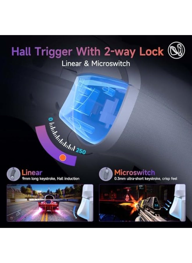 وحدة تحكم الألعاب اللاسلكية EasySMX X20 مع إضاءة RGB خلفية، عصا تأثير قاعة بمرحلتين، معدل استطلاع 1000 هرتز، جيروسكوب 6 محاور على منصات متعددة، أزرار ميكانيكية - متوافقة مع PC/Switch/Steam/Android - Image 2