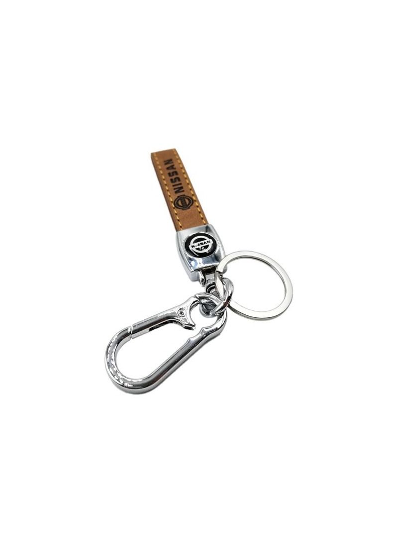 حزام جلدي شعار نيسان / حلقة معدنية مع سلسلة مفاتيح حزام جلد PU ، سلسلة مفاتيح منزلية - Image 5