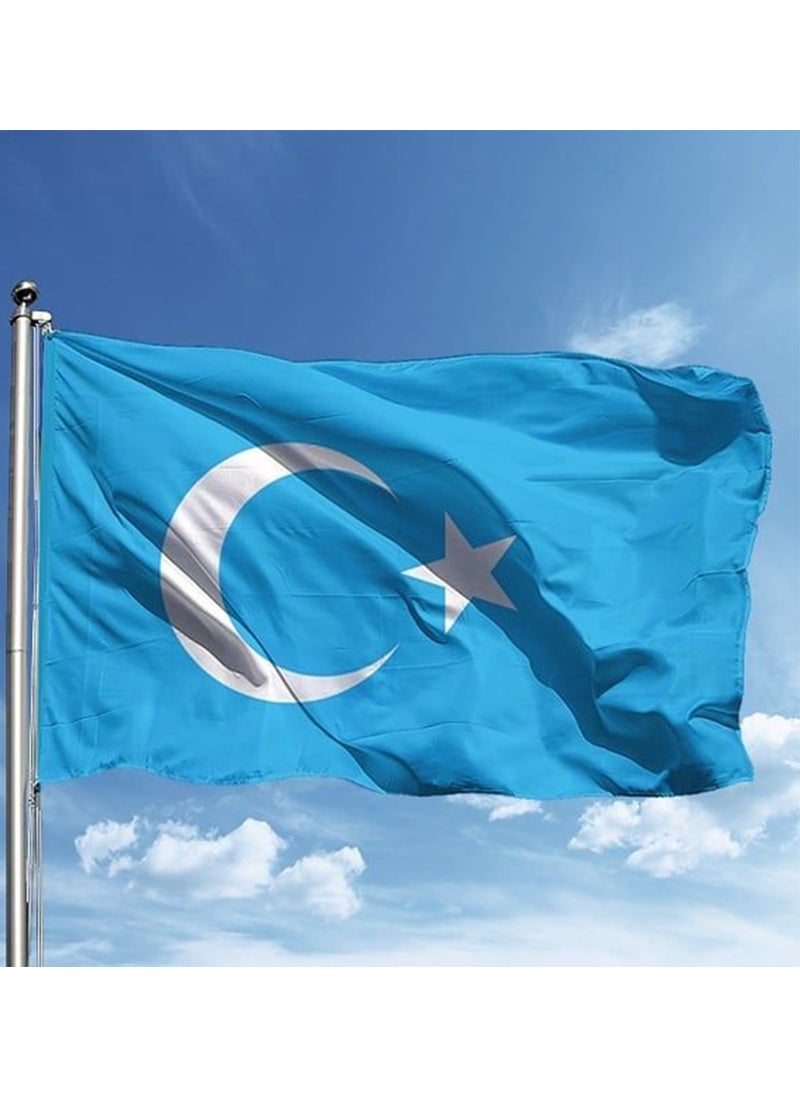 ZC Bayrak - ZC Flag East Turkestan National Send Flag Raschel Digital Printing 300 x 400 cm - Image 1