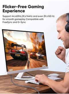ماركة غير محددة كابل HDMI 2M، كابل HDMI عالي الدقة، يدعم السرعة العالية 1080P 2160P، 4K UHD للكمبيوتر الشخصي، مشغل الألعاب، صندوق الإعداد، شاشة LCD، تلفزيون، شاشة، جهاز عرض - رمادي  - Image 5