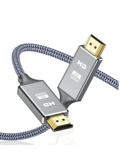 ماركة غير محددة كابل HDMI 2M، كابل HDMI عالي الدقة، يدعم السرعة العالية 1080P 2160P، 4K UHD للكمبيوتر الشخصي، مشغل الألعاب، صندوق الإعداد، شاشة LCD، تلفزيون، شاشة، جهاز عرض - رمادي  - Image 1