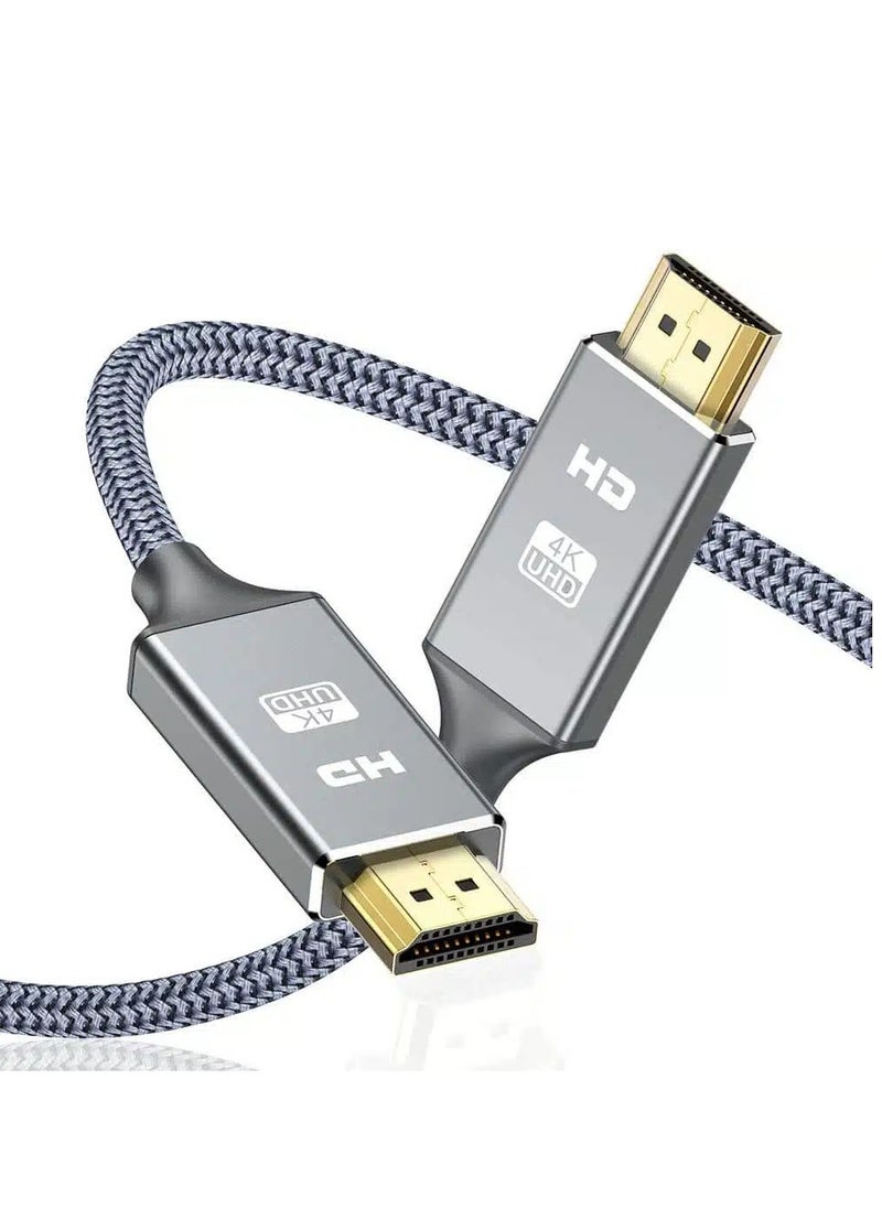 Generic - HDMI Cable 2M , full HD HDMI Cable , high Speed Support 1080P 2160P , 4K UHD for PC , Game player ,Set BOX , LCD , TV , Monitor , Projector - Gray - Image 1