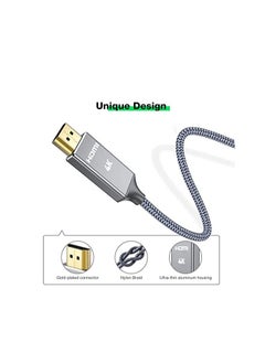 ماركة غير محددة كابل HDMI 2M، كابل HDMI عالي الدقة، يدعم السرعة العالية 1080P 2160P، 4K UHD للكمبيوتر الشخصي، مشغل الألعاب، صندوق الإعداد، شاشة LCD، تلفزيون، شاشة، جهاز عرض - رمادي  - Image 3