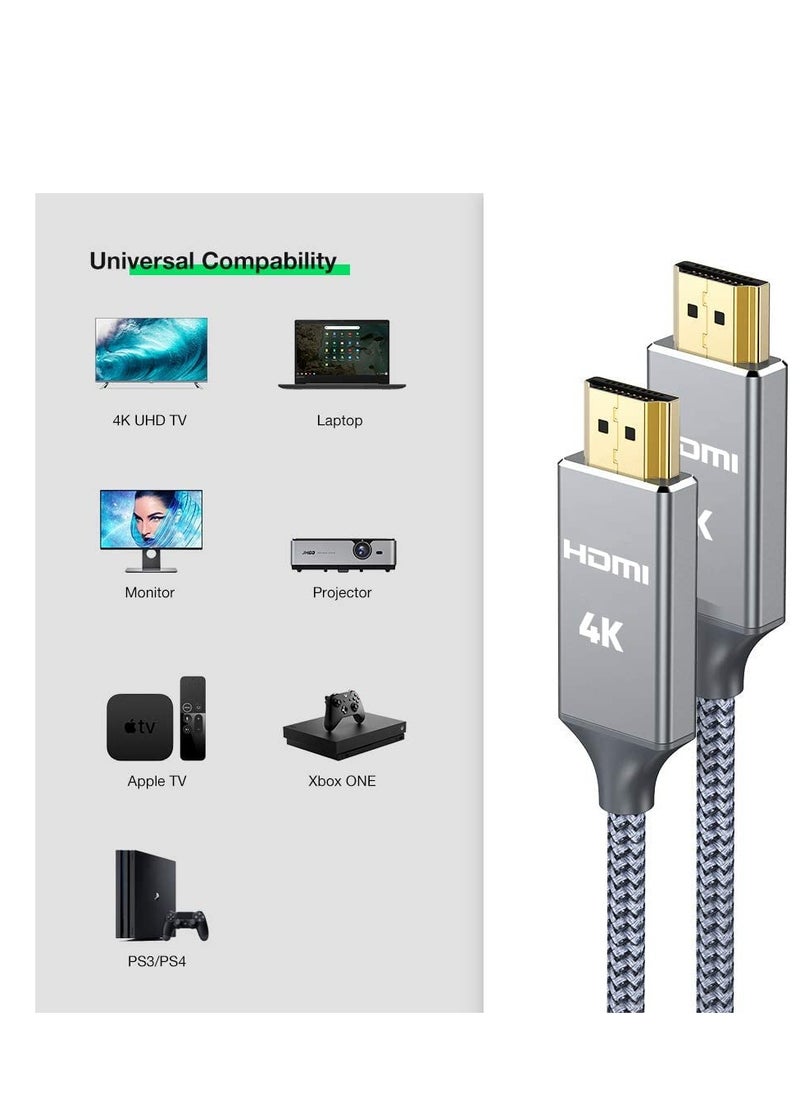 Generic - HDMI Cable 2M , full HD HDMI Cable , high Speed Support 1080P 2160P , 4K UHD for PC , Game player ,Set BOX , LCD , TV , Monitor , Projector - Gray - Image 1