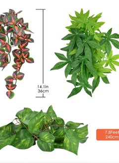 Generic Reptile Plants, Vibrant Hanging Amphibian Plants with Suction Cup for Snake, Bearded Dragons, Toads, Hermit Crab Tanks , Perfect Habitat Decorations for Your Pet Reptiles  - Image 2