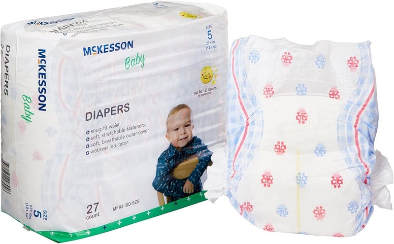 McKesson Baby Diapers Size 5 Over 27 lbs 27 Count 1 Pack - Image 1
