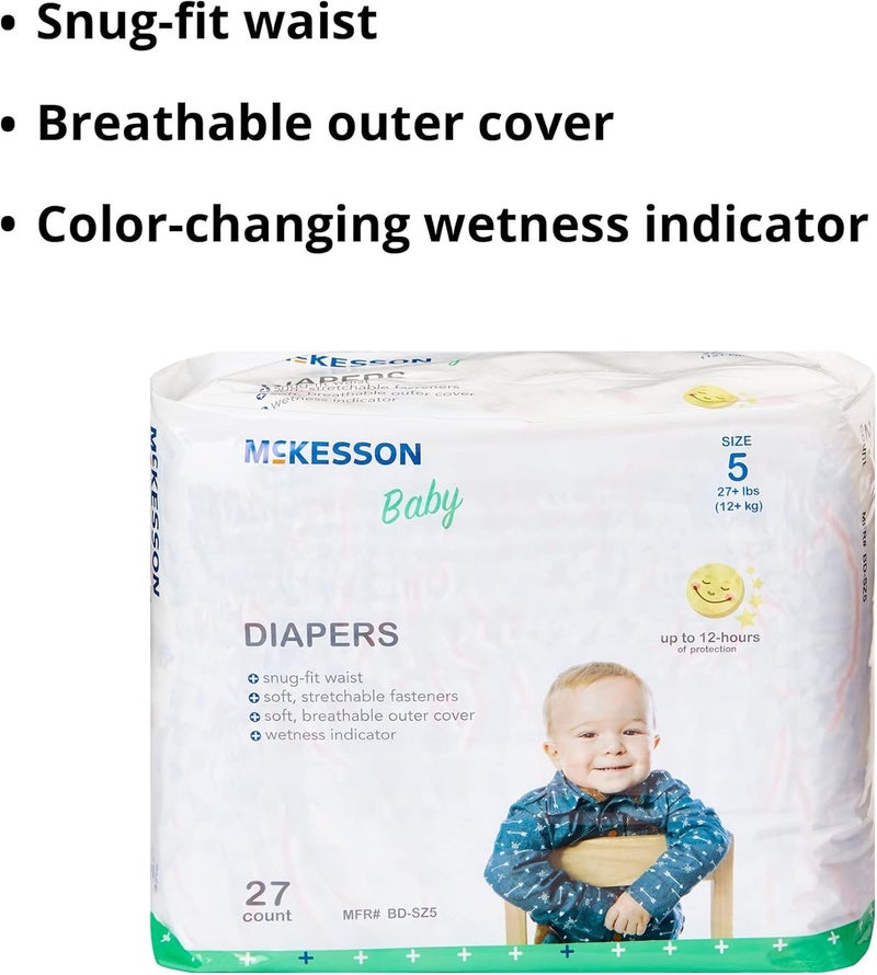 McKesson Baby Diapers Size 5 Over 27 lbs 27 Count 1 Pack - Image 3