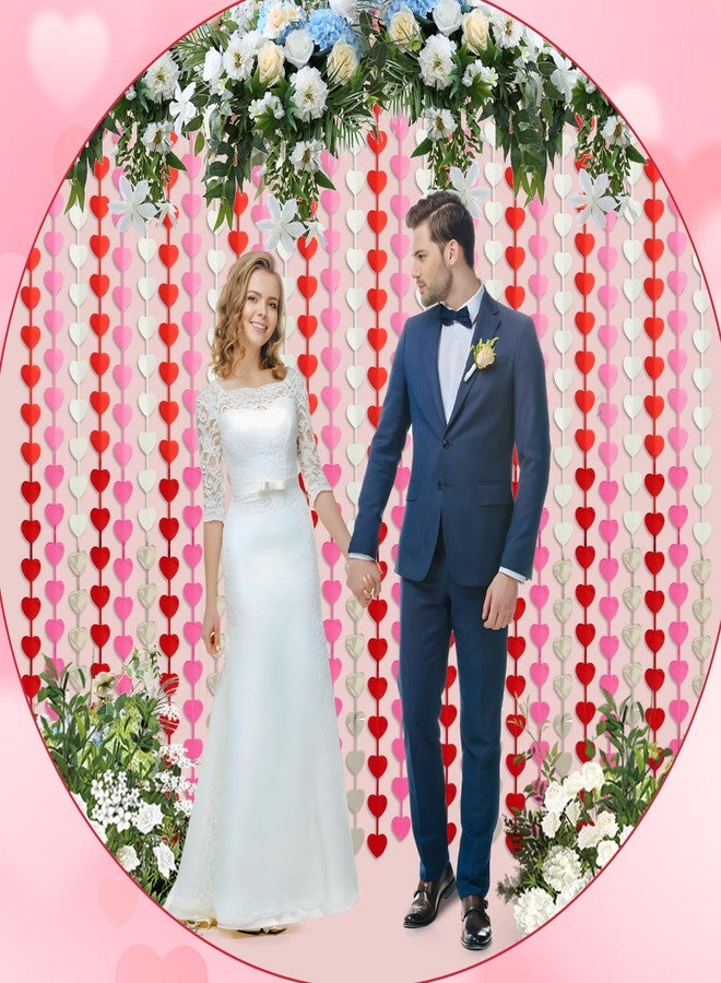 Maniaacer Heart Foil Fringe Curtains 3.3 X 6.6 ft Valentine Tinsel Foil Heart Streamers Red Pink Sliver Hearts Foil Curtains Backdrop for Valentines Day Anniversary Wedding Birthday Decor, 2 Pack - Image 5