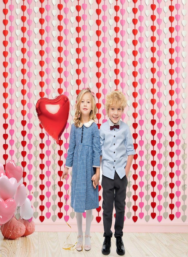 Maniaacer Heart Foil Fringe Curtains 3.3 X 6.6 ft Valentine Tinsel Foil Heart Streamers Red Pink Sliver Hearts Foil Curtains Backdrop for Valentines Day Anniversary Wedding Birthday Decor, 2 Pack - Image 4