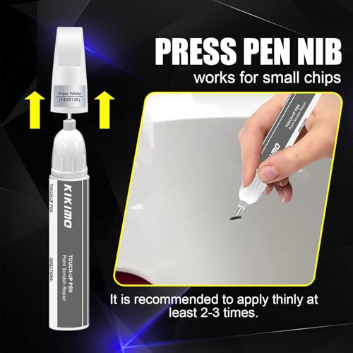 KIKIMO for Mercedes-Benz Touch Up Paint(Polar White(149/9149)), Car Paint Repair Kit for Mercedes-Benz, 2 In 1 Scratches Repair with Pen Tip and Brush, Color-Matched for Quick & Easy Fix - Image 4