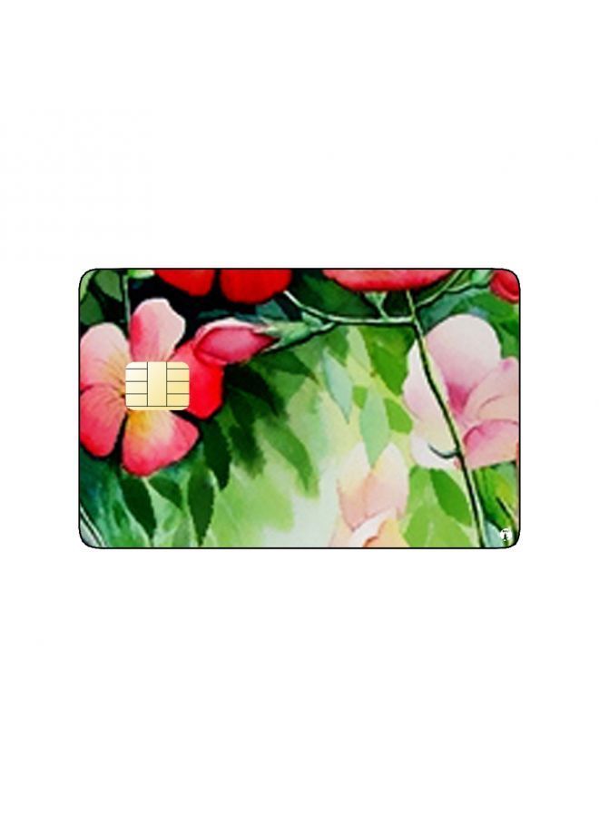 RKN PRINTED BANK CARD STICKER Beautiful Red And Pink Flowers - Image 1