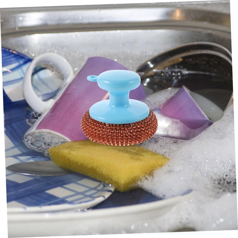 5 Piece Kitchen Scrub Brush Set Wire Pot Scrubbers for Ovens Grills Pans - Image 5
