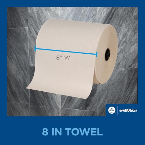 enMotion Georgia‑Pacific (by GP PRO) 8 in 700 Linear Feet Recycled Paper Towel Roll, Brown, 6‑Roll Case Paper Towel Rolls, 89440 - Image 5