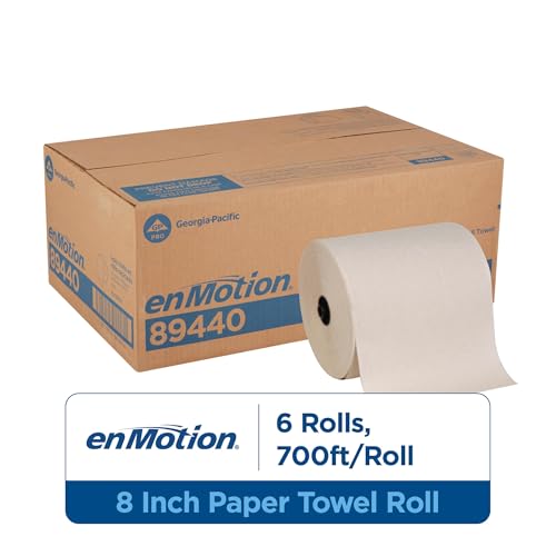 enMotion Georgia‑Pacific (by GP PRO) 8 in 700 Linear Feet Recycled Paper Towel Roll, Brown, 6‑Roll Case Paper Towel Rolls, 89440 - Image 2