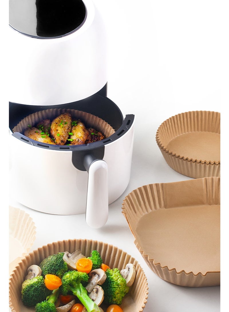 ibili Disposable Paper Air Fryer Tray Round 50 pcs, Non Stick Waterproof Heat Resistant Up to 230º, Greaseproof Silicone Coated, Microwave Oven Safe, Keeps Fryer Clean, Healthy Cooking Accessory - Image 2
