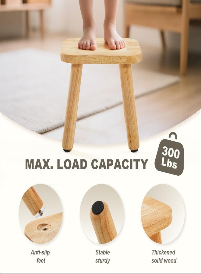 Frogprin Solid Wooden Step Stool for Kids Adults, Short Chair Toddlers Plant Stool, Kids Stool Perfect Matched Sensory Table, Multi-Purpose Sitting for Kitchen Playroom Bathroom Bedroom (1 Pack) - Image 3