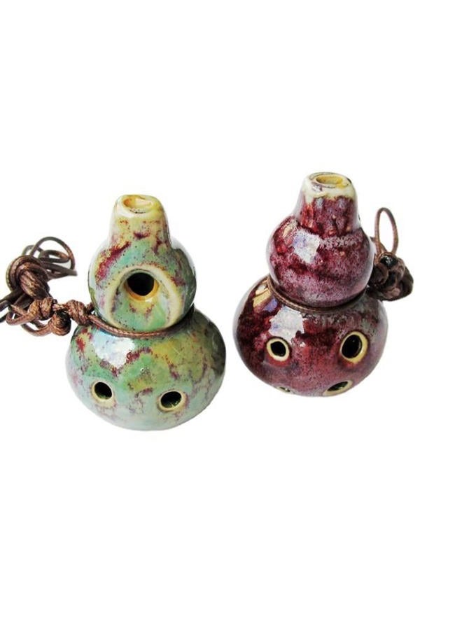 mocrcrel Six Holes Ocarina Alto C Ceramic Ocarinas Instrument C Key for Beginner, Color Ocarina Wood Wind Instrument 2.8 * 1.6in(02) - Image 4