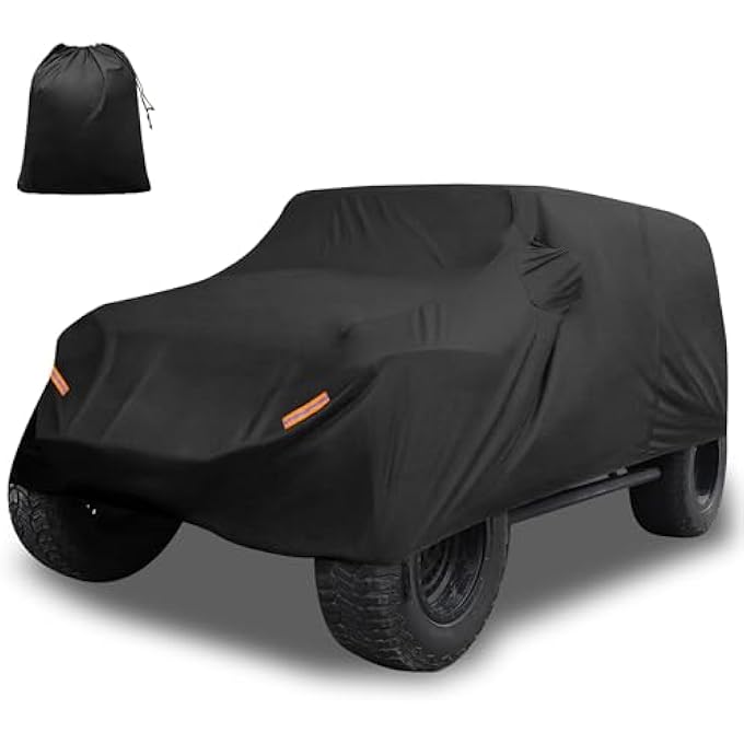 rayihni Car Cover for Jeep Wrangler JK JL 4 Door 2007-2021 w/Door Zipper - Image 2
