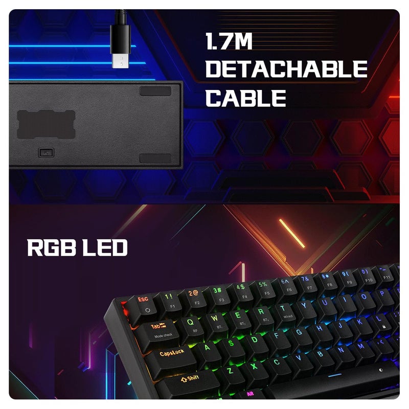 Cosmic Byte CB-GK-40 Artemis 3 Modes WiFi + Bluetooth + Wired Mechanical Keyboard with Outemu Blue Swappable Switches, Software Support, 1000Hz Polling Rate (Black) - Image 5