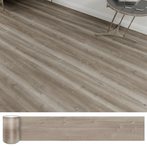 Lareko 54 Sq.Ft,Wood Peel and Stick Floor Tiles,36 Pack Grey Vinyl Flooring (No Adhesive Residue) 36"×6" Waterproof and Non-Slip Laminate Flooring for Renters Bathroom, Living Room (Winter - Image 1
