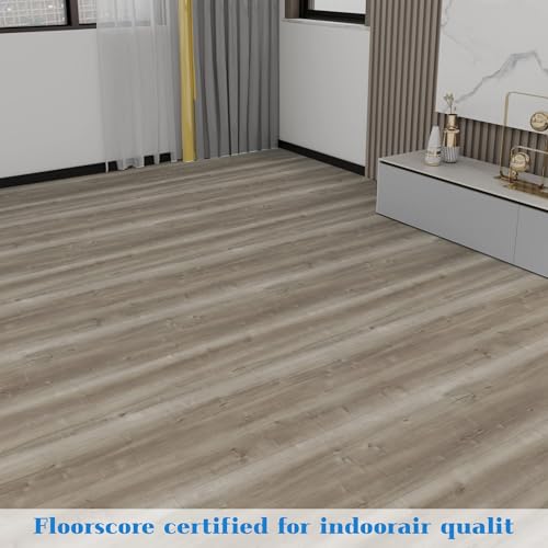 Lareko 54 Sq.Ft,Wood Peel and Stick Floor Tiles,36 Pack Grey Vinyl Flooring (No Adhesive Residue) 36"×6" Waterproof and Non-Slip Laminate Flooring for Renters Bathroom, Living Room (Winter - Image 3