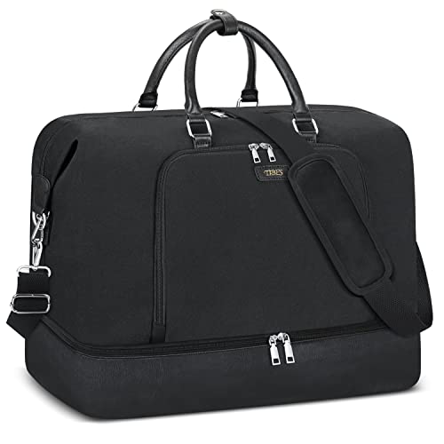 TIBES Travel Weekender Bag for Women, Overnight Bag with Shoe Compartment Oversized Travel Duffel Bag Carry On Tote 21" - Image 1