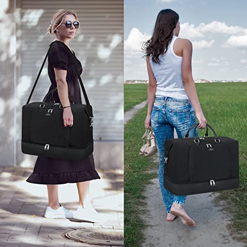 TIBES Travel Weekender Bag for Women, Overnight Bag with Shoe Compartment Oversized Travel Duffel Bag Carry On Tote 21" - Image 2