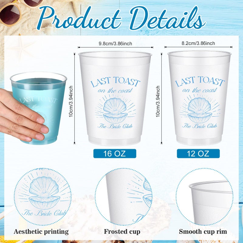 Baderke 16 Bachelorette Party Plastic Cups Lucky in Love Frosted Clear Cute Bach Party Drinkware Reusable Cups Supplies Bridal Shower Favors Engagement Decorations Gift(16oz, Lucky in Love) - Image 3