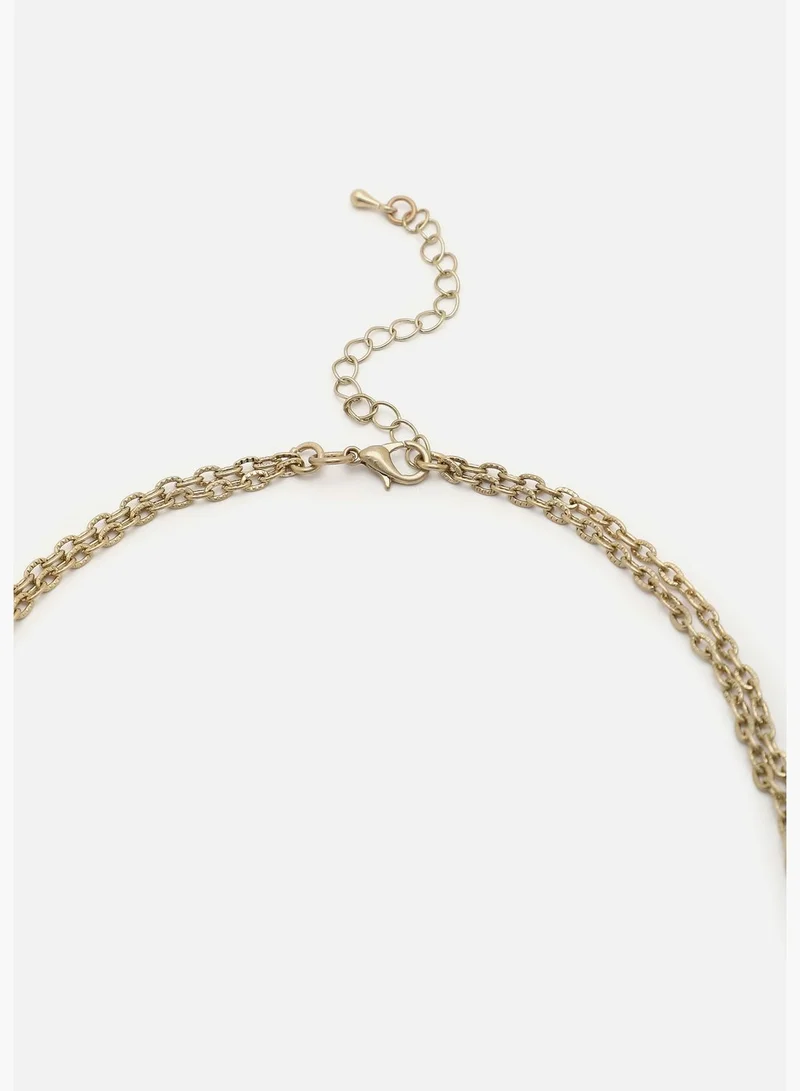 SOHI Gold Plated Designer Stone Necklace