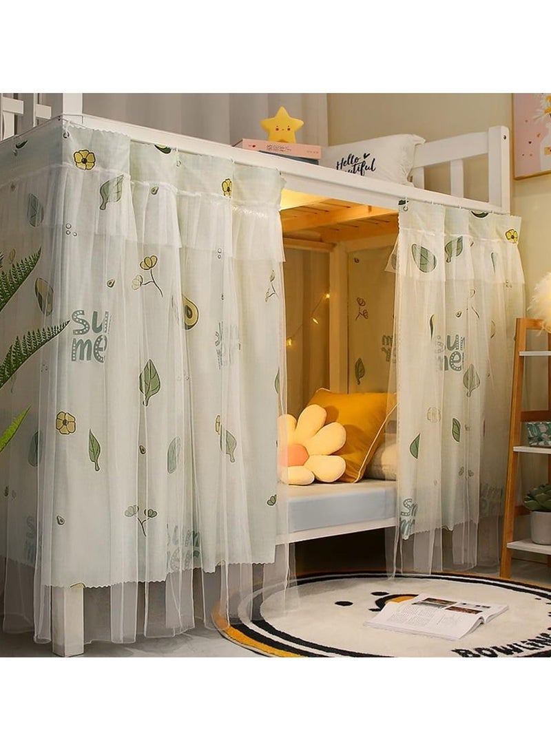 Bunk Bed Curtains Single Bed Tent Curtains Blackout Bed Curtains Dustproof Dormitory Bed Canopy Student Shade Bedding - Image 3