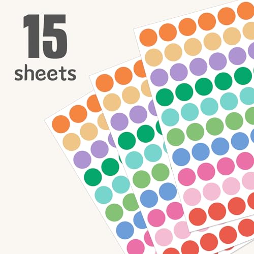 Ouzoustate 1" Colored Dot Stickers 1050 PCS Circle Round Stickers Colored Coding Labels (Colorful) - Image 4