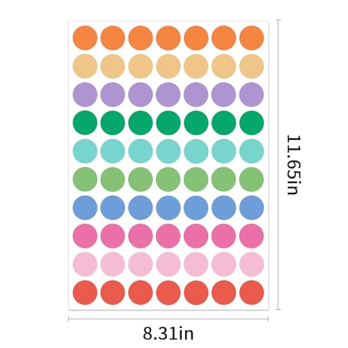 Ouzoustate 1" Colored Dot Stickers 1050 PCS Circle Round Stickers Colored Coding Labels (Colorful) - Image 3