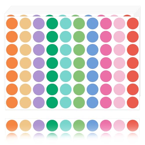 Ouzoustate 1" Colored Dot Stickers 1050 PCS Circle Round Stickers Colored Coding Labels (Colorful) - Image 1