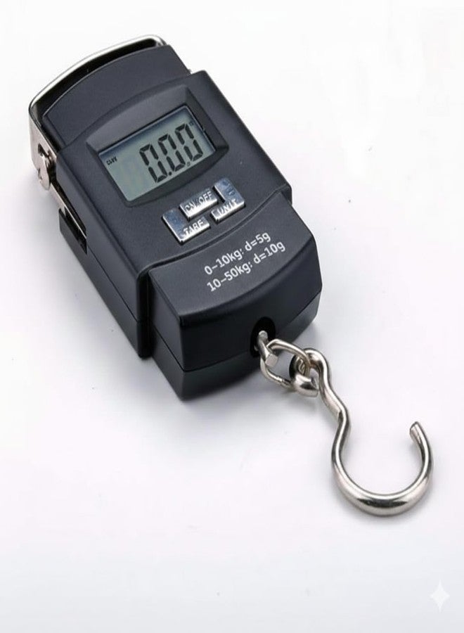 ميزان إلكتروني رقمي للأمتعة والحقائب والأدوات المنزلية - ميزان سفر محمول عالي الدقة بسعة 50 كجم مزود بشاشة LCD بإضاءة خلفية ووظيفة إيقاف التشغيل التلقائي - Image 1