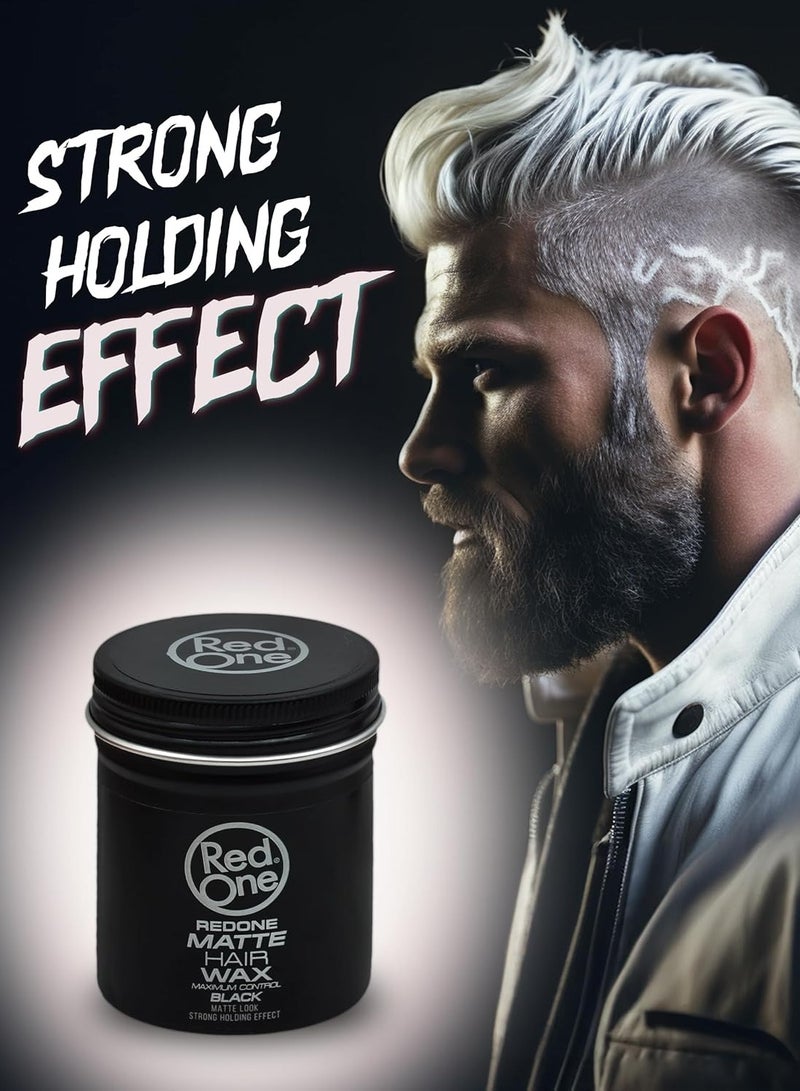 Redone Redone Matte Hair Wax Maximum Control Black 100ml – Strong Hold & Matte Finish - Image 2