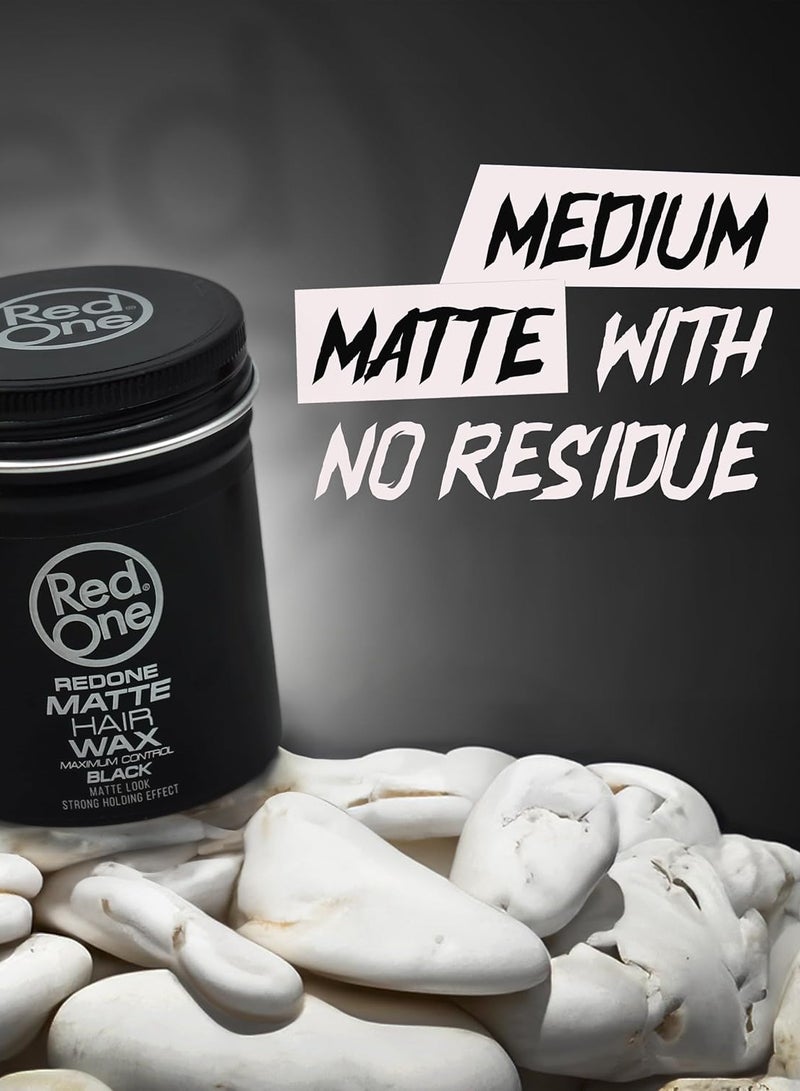 Redone Redone Matte Hair Wax Maximum Control Black 100ml – Strong Hold & Matte Finish - Image 3