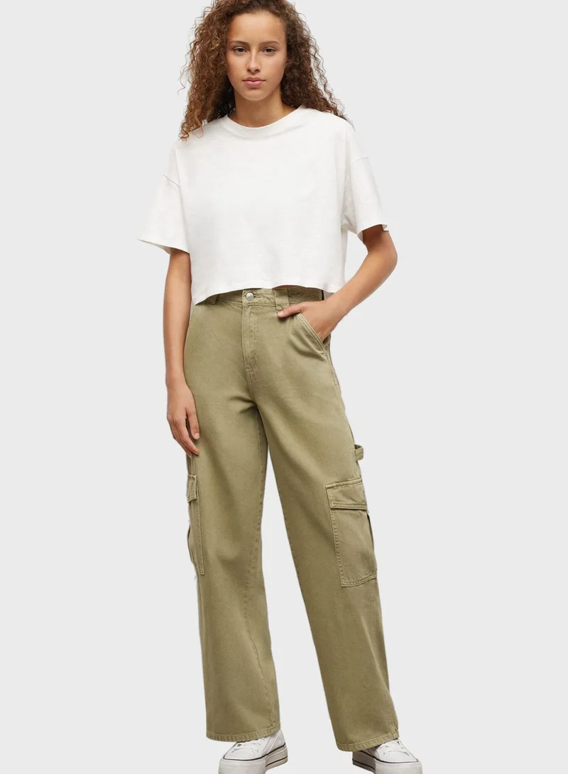 MANGO Youth Straight Cargo Pants