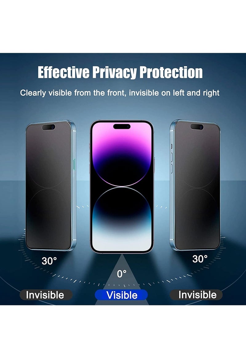 Raxoom [2 Pack] Compatible with iPhone 14 Pro Max Matte Privacy Screen Protector, Anti-Glare Anti-Spy Scratch Resistant Tempered Glass Film 6.7", Smooth Feel, Anti-Fingerprints, Full Coverage - Image 2